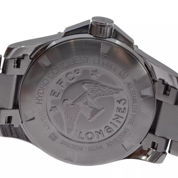 Rare Longines Hydro Conquest EF Co 39mm Men's Watch Red Bezel Reference L3.688.4 - Picture 10 of 10